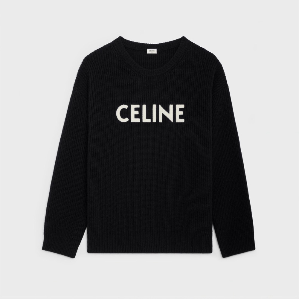 CELINE OVERSIZED SWEATER IN RIBBED WOOL
